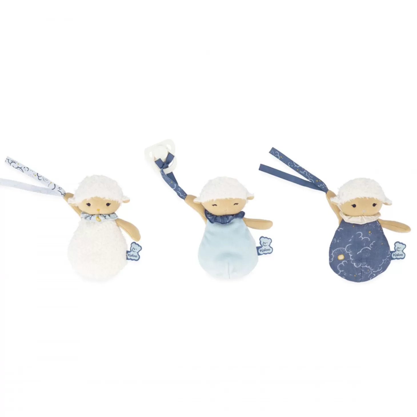 Kaloo 3 Sheep Doudou Soother Holders