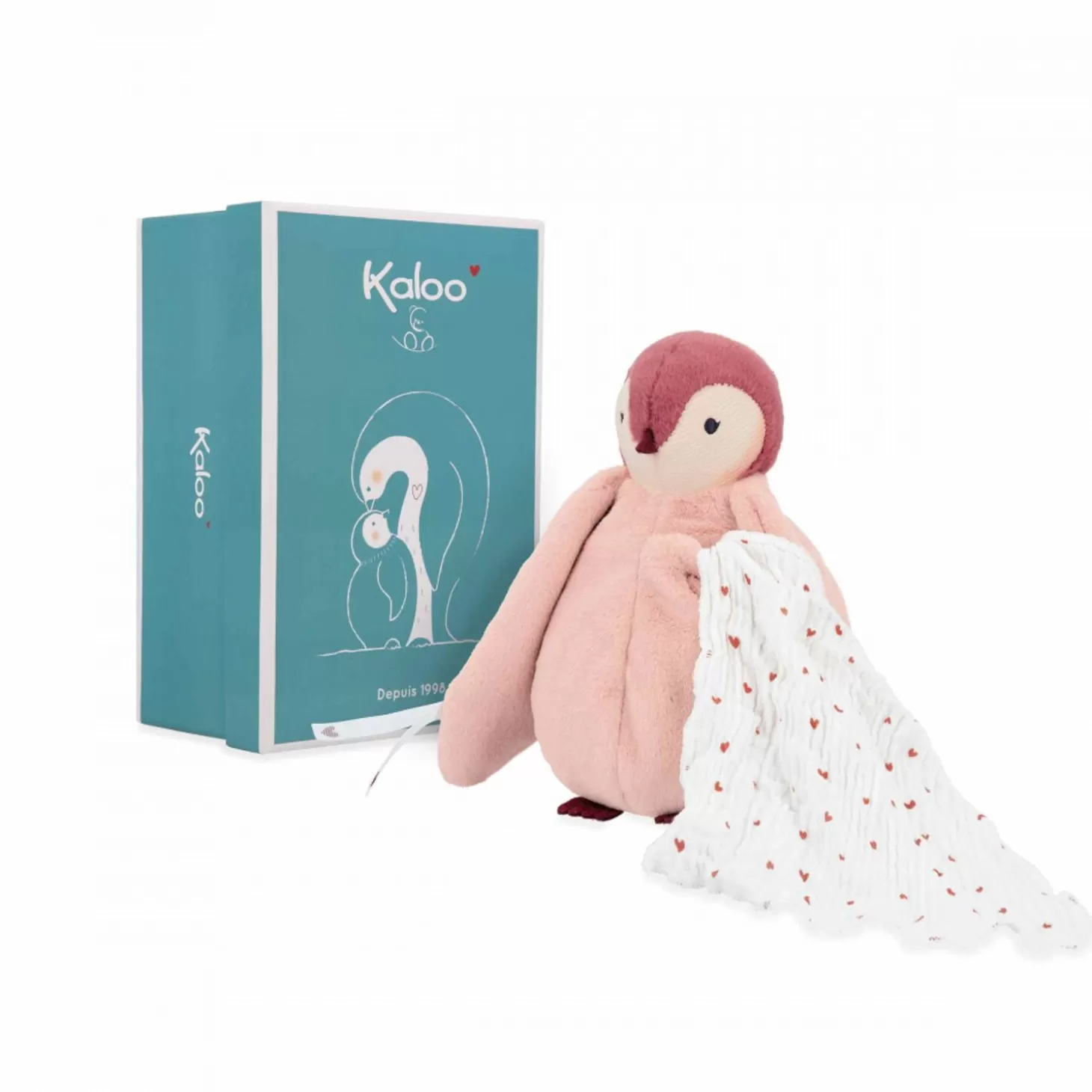 Kaloo Kissing Plush Penguin Pink